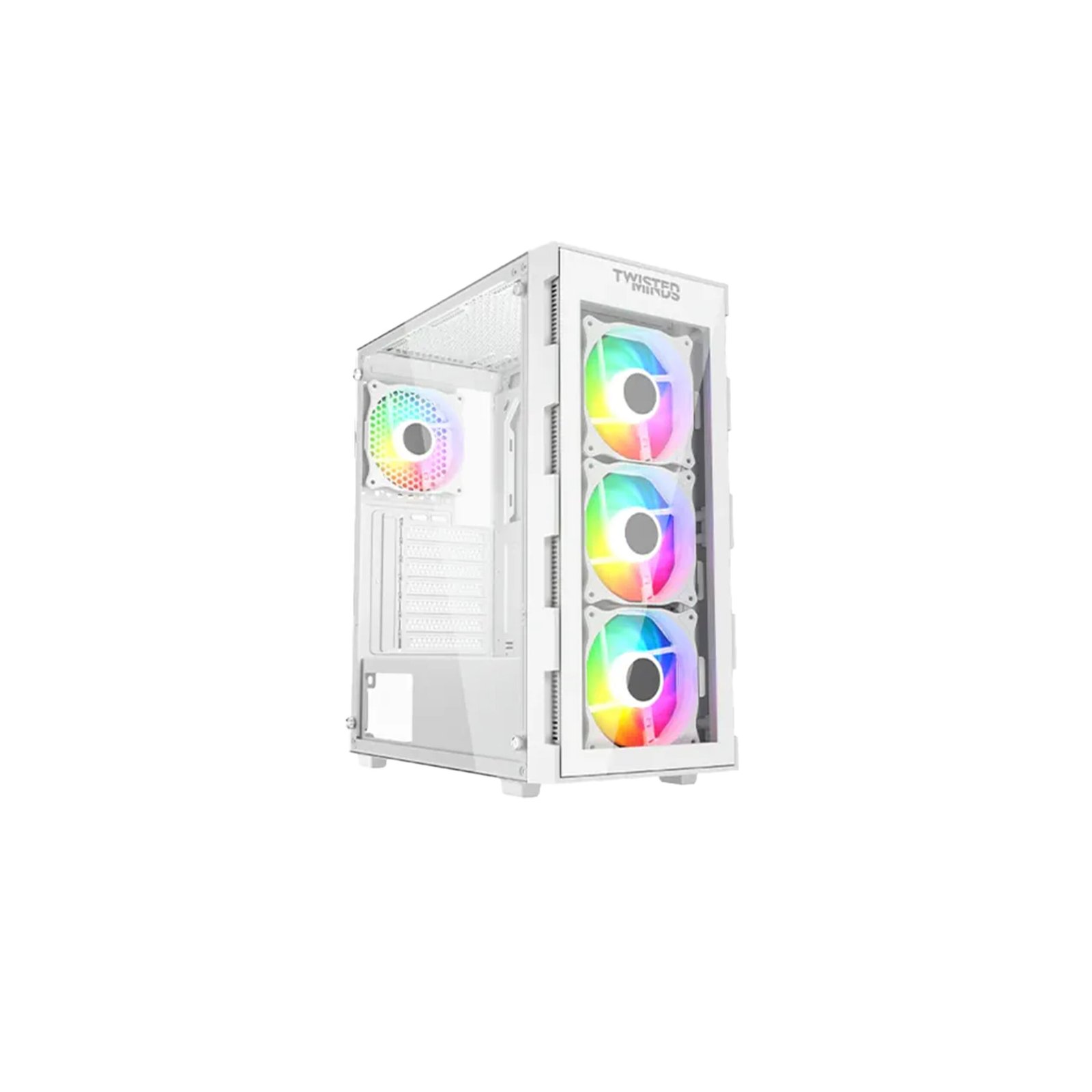 144 Gaming PC i5-12400F CPU, H610 DDR4 Motherboard, 16GB DDR4 RAM, 1TB NVMe SSD, 650 WATT PSU, RTX 3050 6GB VGA, Twisted Minds Titan Mid-Tower Case white With 4x RGB Fans, USB Wi-Fi Adapter, Windows 11 Pro License - الصورة 1