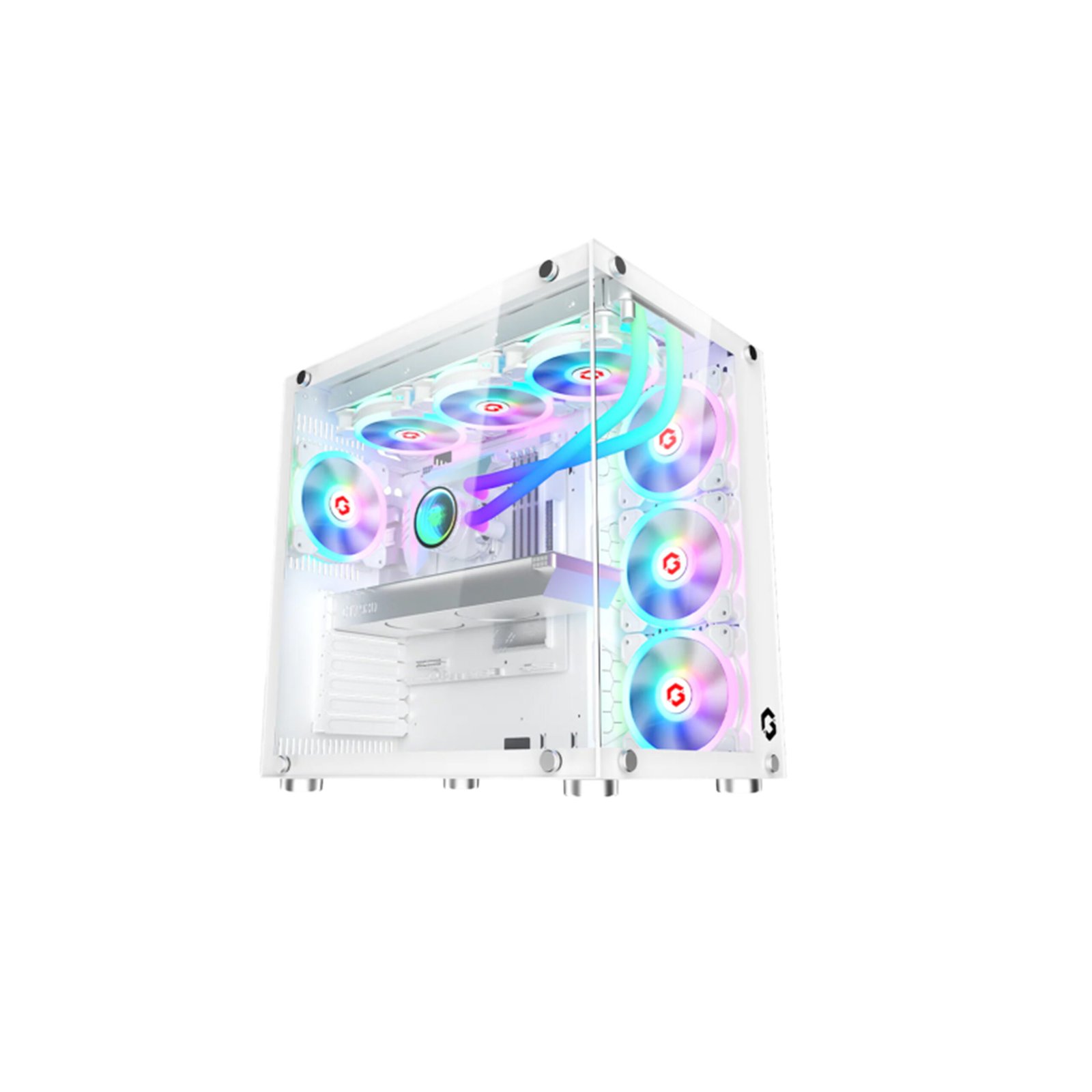 3 Gaming PC i5-14400F Processor, ASUS H610 D5 WIFI Motherboard, 16GB RAM DDR5, 1TB SSD NVME, GIGABYTE GeForce RTX 5060 EAGLE OC ICE 8GB White, 650 WATT PSU, GameOn Emperor Arctic II Series Mid Tower Case White, 7 ARGB Fans, Windows 11 Pro (License) - الصورة 1