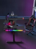 جاماكس P203 طاولة ألعاب وورك ستيشن كاربون فايبر RGB مع رفوف متعددة المستويات وماوس باد مقاس 160x100x74 سم - أسود (غير شامل التركيب) - الصورة 5