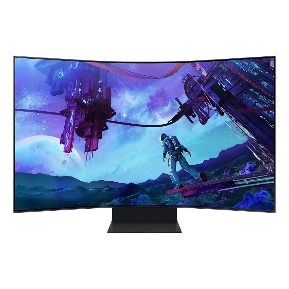 Samsung G97nc Odyssey Ark 2nd Gen Curved Gaming Monitor Monitor, 55-inch Uhd 165hz Display, 16 9 Quantum Mini-led Panel, 1ms (Gtg) Response Time Gaming Monitor - الصورة 1