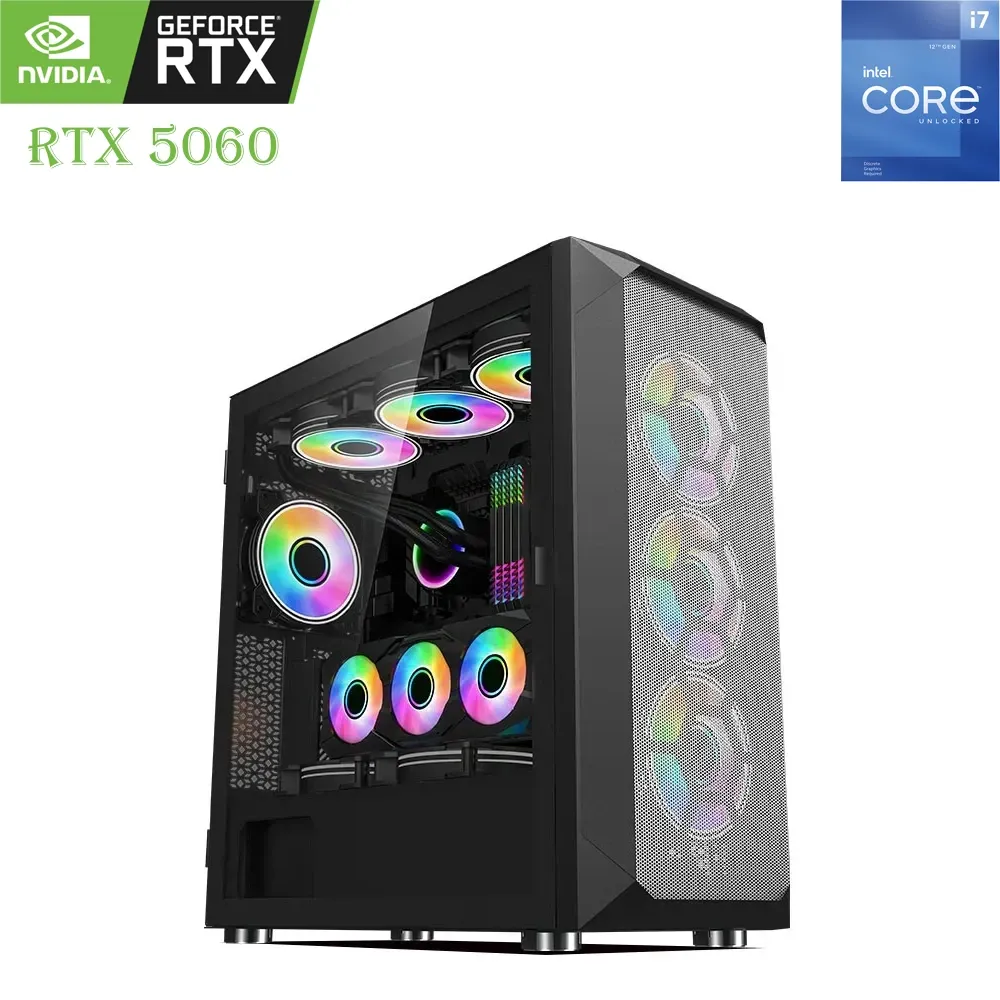 wjcoolman-lc-360w-gaming-pc-core-i7-12th-gen-rtx-5060-8gb-1tb-ssd-16gb-ram Wjcoolman Lc-360w Gaming Pc Core I7-12th Gen Rtx 5060 8gb, 1tb Ssd, 16gb Ram - الصورة 1
