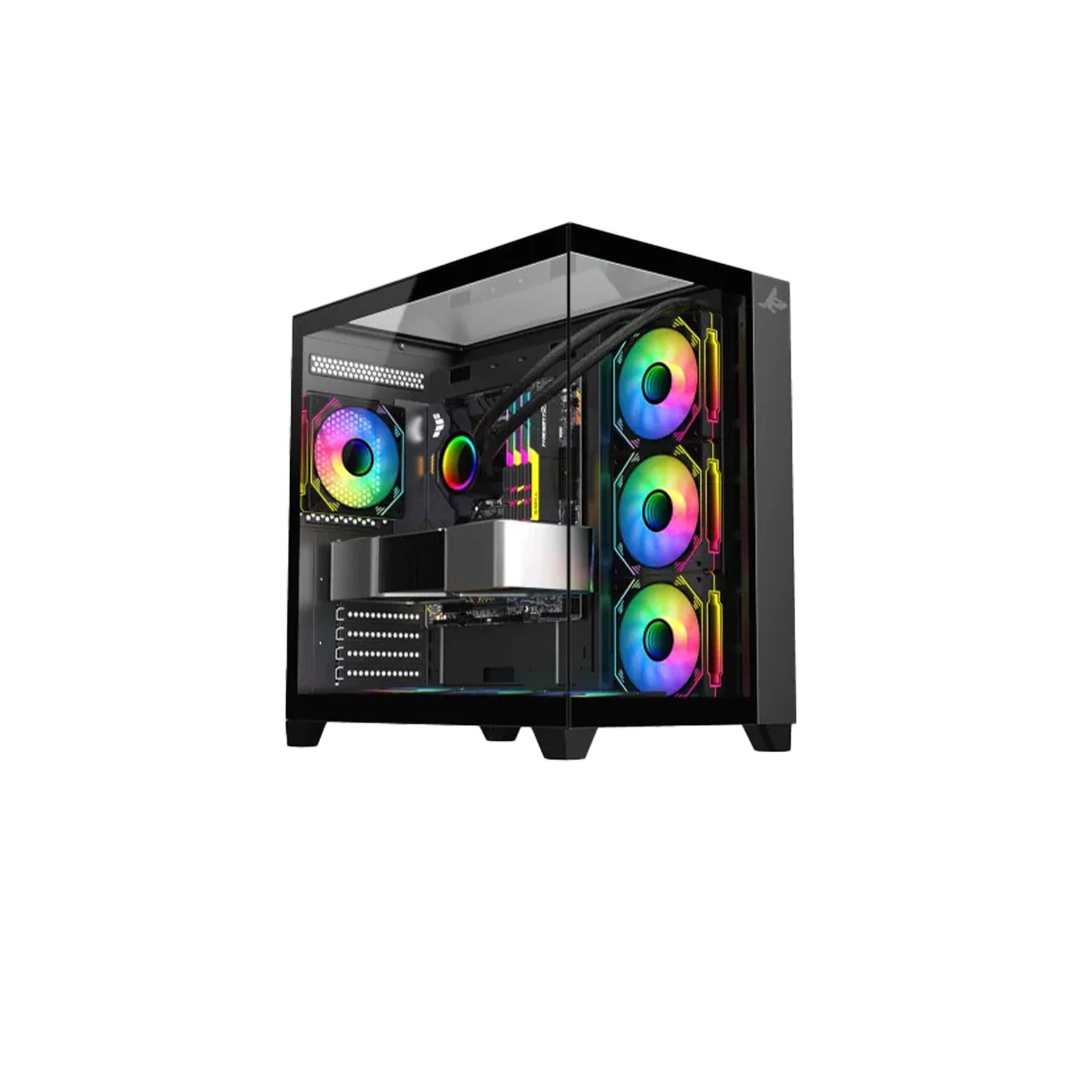 193 Gaming PC i5-14600K Processor, ASUS TUF B760 Wi-Fi Motherboard, 32GB RAM DDR5, 2TB SSD NVME, RTX 5070 12GB VGA, 750 WATT GOLD PSU, L360 Liquid Cooler, Sharx Profin GX700 Mid Tower Case, 7x Pre-Installed ARGB Fans, Windows 11 Pro (License) - الصورة 1