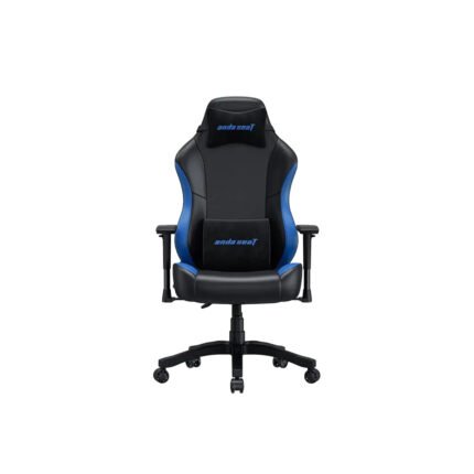 Anda Seat Luna Gaming Chair PVC Leather Head Cushion, Chair, Lumbar Support - Black/Blue