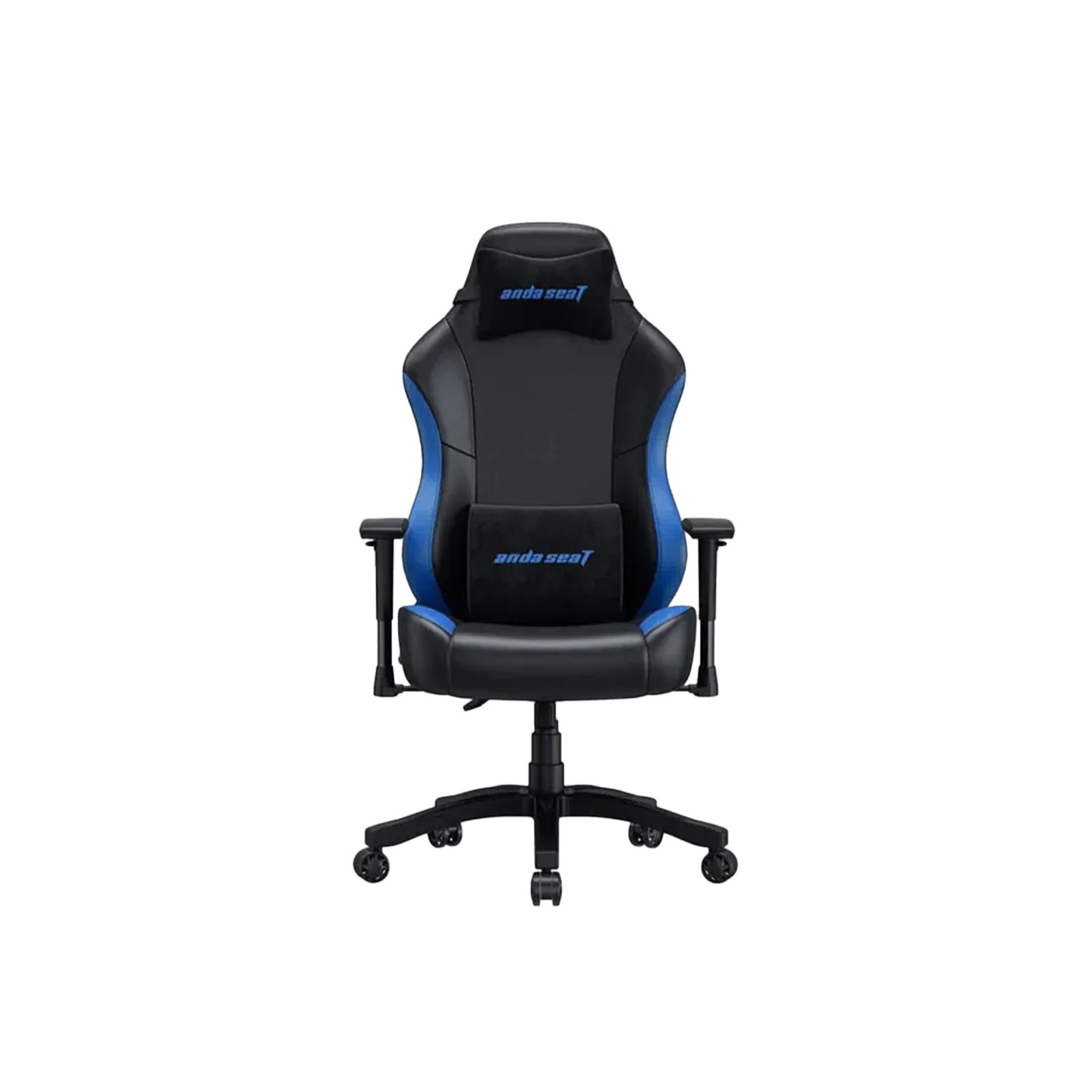 222 Anda Seat Luna Gaming Chair PVC Leather Head Cushion, Chair, Lumbar Support - Black/Blue - الصورة 1
