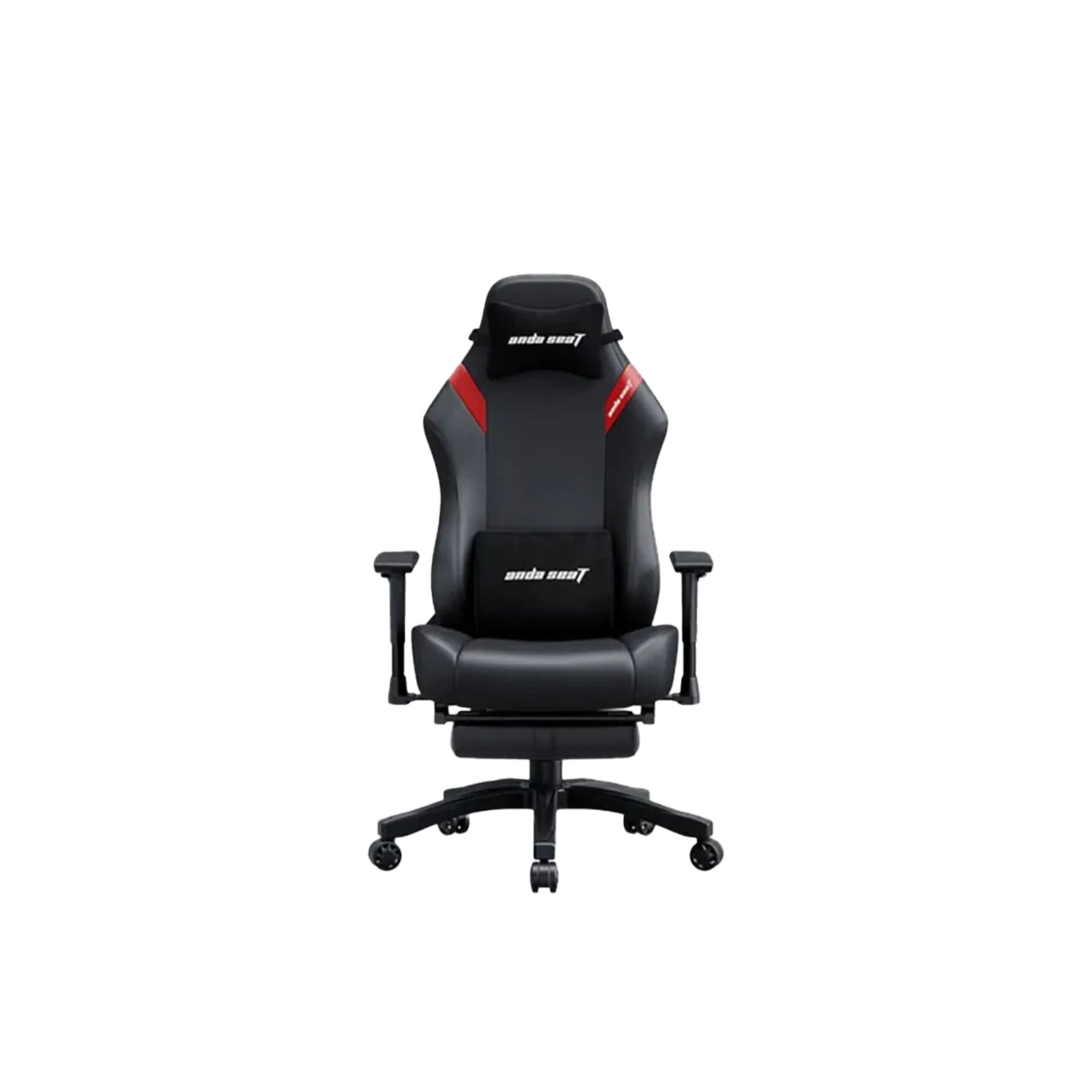 233 Andaseat Luna Pro with Footrest, Large Gaming Chair, PVC Leather - Black/Red - الصورة 1