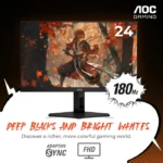 AOC 24G4E 24 Inch 180Hz FHD HDMI 2.0 1ms IPS Gaming Monitor - Black - الصورة 6