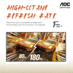 AOC 24G4E 24 Inch 180Hz FHD HDMI 2.0 1ms IPS Gaming Monitor - Black - الصورة 4