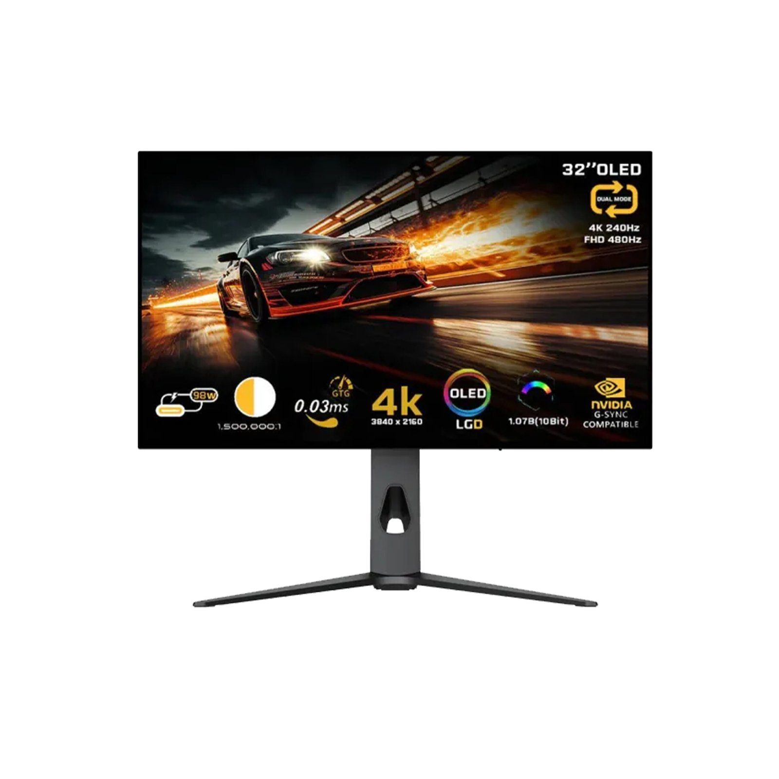 260 Twisted Minds 32" Prestige X Series OLED Dual Mode (4K 240Hz/ FHD 480Hz), 0.3 MS, HDMI 2.1 Gaming Monitor - الصورة 1