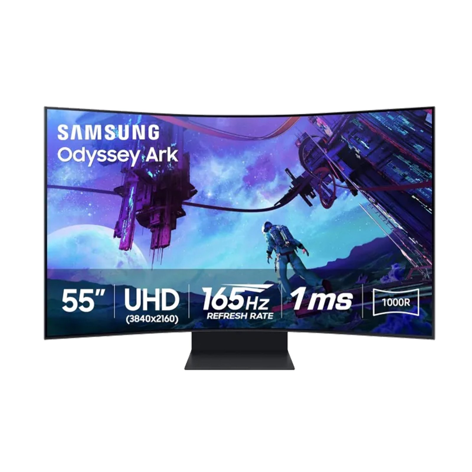 282 Samsung Odyssey Ark 2nd Gen. (G97NC) 55" 4K UHD (3840 x 2160), VA Panel, 1ms(GTG), 165Hz, 4 Input Multi View, Quantum Mini-LED, AMD FreeSync Premium Pro, HDMI 2.1, Adjustable HAS PIVOT Stand, 1000R Curved Gaming Monitor - الصورة 1