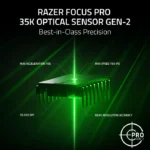 Razer Basilisk V3 Pro 35K Fully Customizable Wireless/ Bluetooth Wired Ergonomic Gaming Mouse, Focus Pro 35K Optical Gen-2 Sensor, Up to 210 Hrs on Bluetooth/145 Hrs on Wireless– White - الصورة 4