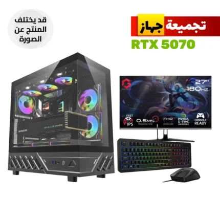 Gaming PC AMD Ryzen 5 9600X, B650M Motherboard, 16GB D5 RAM, 1TB NVMe SSD, RTX 5070 12GB GPU, L240 Liquid Cooler, 750W Gold PSU, Darkflash DS950 ATX Case, Windows 11 Pro + GameOn 27" FHD 180Hz HDMI 2.1 Monitor & KM310 RGB Combo