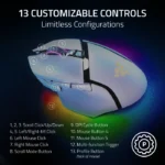 Razer Basilisk V3 Pro 35K Fully Customizable Wireless/ Bluetooth Wired Ergonomic Gaming Mouse, Focus Pro 35K Optical Gen-2 Sensor, Up to 210 Hrs on Bluetooth/145 Hrs on Wireless– White - الصورة 2