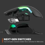 SteelSeries Rival 5 Precision Multi-Genre Prism RGB Wired Gaming Mouse, Ergonomic 9 Programmable Buttons 18,000 CPI, Perfect For all Battle Royale, FPS, MOBA,MMO & Fast-Paced Games, True Move Air Optical Gaming Sensor - Black - الصورة 6