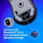 ⁦HyperX Haste 2 Mini Wireless Mouse Ultra-LightWeight (59 Gram) 26K Sensor 26,000 DPI For PC,Play Station, Xbox Series X|S & Xbox One⁩ - الصورة ⁦4⁩