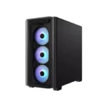 Asus A23 Plus Mid Tower Front Side & Left Side Tempered Glass Panel Case With 4 Fan RGB - Black - الصورة 5