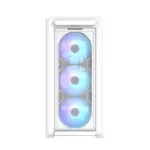 Asus A23 Plus Mid Tower Front Side & Left Side Tempered Glass Panel Case With 4 Fan RGB - White - الصورة 3
