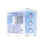 ⁦Asus A32 PLUS Mid Tower Steel / ABS Plastic Fornt & Left Side Tempered Glass Side Panel ABS Plastic Case With 4 ARGB Fans -White⁩ - الصورة ⁦6⁩