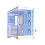 ⁦Asus A32 PLUS Mid Tower Steel / ABS Plastic Fornt & Left Side Tempered Glass Side Panel ABS Plastic Case With 4 ARGB Fans -White⁩ - الصورة ⁦7⁩