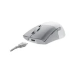 ⁦ASUS ROG Keris AimPoint Wireless Gaming Mouse, 2.4GHz & BT, 36000 dpi, AimPoint Optical Sensor, 5 Prog Buttons with Shortcuts, 650 IPS Max Speed, Up to 119H Battery - White | 90MP02V0-BMUA10⁩ - الصورة ⁦3⁩