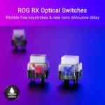 ⁦Asus X902 Rog Strix Scope II 96 RX Wireless Optical Mechanical Gaming Keyboard Rog RX Blue Switch Clicky And Speedy (Arabic) - Black⁩ - الصورة ⁦6⁩