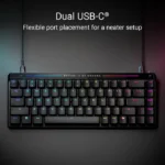 Asus M605 Rog Falchion Ace HFX 65% Wired Analog Gaming Keyboard Magnetic Switch Linear And Speedy (Arabic) - Black - الصورة 4