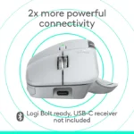 Logitech MX Master 4 Wireless/Bluetooth Mouse For MacOS - White Silver - الصورة 4