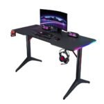 جاماكس D2208B طاولة ألعاب كاربون فايبر RGB مقاس 120x60x74 سم مع ماوس باد - أسود