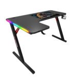 جاماكس P201-LB طاولة ألعاب كاربون فايبر RGB مقاس 140x100x74 سم مع ماوس باد (شكل L - يسار) - أسود (غير شامل التركيب) - الصورة 4