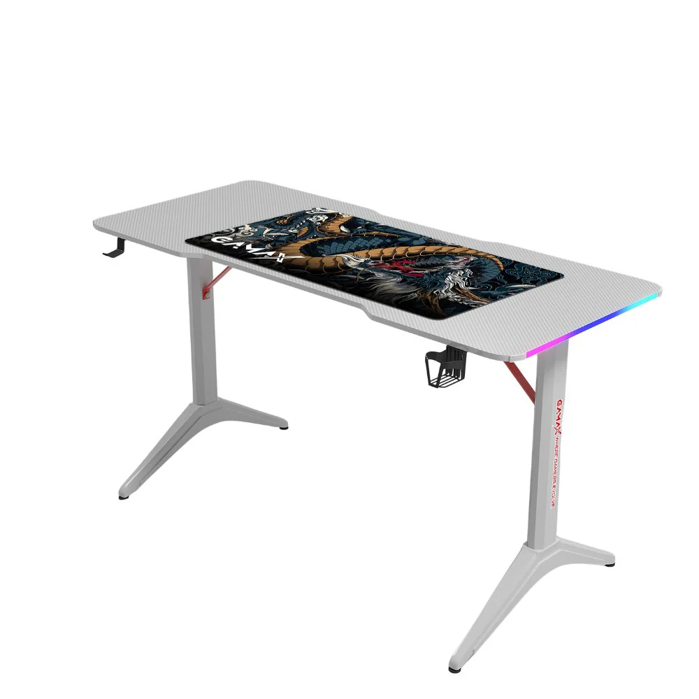 Untitleddesign-2026-03-19T163031.115_f5e75500-98c4-4c50-92e4-cf6d0a32bedd جاماكس D2208W طاولة ألعاب كاربون فايبر RGB مقاس 120x60x74 سم مع ماوس باد - أبيض (غير شامل التركيب) - الصورة 1