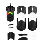 HyperX Pulsefire Saga Gaming Mouse, Modular Design with Interchangeable Parts, 69g Lightweight, 8kHz Polling Rate, HyperX Optical Switches, Up to 26,000 DPI, Custom RGB Lighting, Black | A2PB3AA - الصورة 2