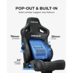 Andaseat Kaiser 4 XL Gaming Chair PVC Leather High-Density Foam For Durability 5D Adjustable Armrests And Magnetic Head Pillow - Black - الصورة 3