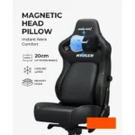 Andaseat Kaiser 4 XL Gaming Chair PVC Leather High-Density Foam For Durability 5D Adjustable Armrests And Magnetic Head Pillow - Black - الصورة 5
