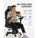 Andaseat Kaiser 4 XL Gaming Chair PVC Leather High-Density Foam For Durability 5D Adjustable Armrests And Magnetic Head Pillow - Black - الصورة 2