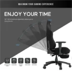 ⁦AndaSeat Luna Pro with Footrest, Large Gaming Chair Linen Fabric - Black⁩ - الصورة ⁦5⁩