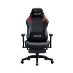 Andaseat Luna Pro with Footrest, Large Gaming Chair, PVC Leather - Black/Red - الصورة 7