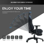 Andaseat Luna Pro with Footrest, Large Gaming Chair, PVC Leather - Black/Blue - الصورة 2