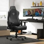 AndaSeat Novis large Gaming Chair Durable PVC leather & Linen Upholstery - Black - الصورة 2
