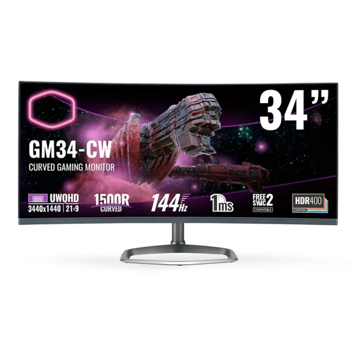 cmi-gm34-cw2-eu_0004_background-copy-3 COOLER MASTER GM34-CW2 34 Inch VA Panel UWQHD 3440x1440 1ms 144Hz Curved Gaming Monitor - Black - الصورة 1