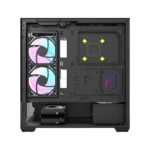 Sleek Panoramic Gaming Case with Stealth Black Finish The Aigo DarkFlash DS900 Air Gaming PC Case in Black is a high-airflow mid-tower designed for modern gaming builds that prioritize both performance and aesthetics. Its 270-degree panoramic tempered glass panels provide a wide, uninterrupted view of your components, making RGB lighting setups and high-end hardware visually striking. The black finish adds a clean, stealth-style appearance suitable for powerful gaming rigs or professional setups. Strong Cooling with 6× 120mm ARGB Fans This case comes pre-installed with 6 ARGB 120mm fans, delivering strong airflow right out of the box for stable thermal performance. The airflow layout supports up to 9 fans total and multiple radiator configurations, including up to 360mm liquid cooling support, making it suitable for high-performance CPUs and GPUs under heavy load. Spacious Interior with High-End Hardware Support The DS900 Air supports ATX, Micro-ATX, and Mini-ITX motherboards and offers excellent clearance for modern components. It supports GPUs up to 425mm in length and CPU coolers up to 170mm, along with 7 expansion slots for flexible upgrades. Its bottom-mounted PSU design and optimized layout improve cable management and airflow efficiency, helping maintain a clean and stable build. Key Specifications Model: Aigo DarkFlash DS900 Air Color: Black Case Type: Mid-Tower ATX Design: 270° Panoramic Tempered Glass Cooling Fans: 6 × Pre-Installed 120mm ARGB Fans Max Fan Support: Up to 9 Fans Radiator Support: Up to 360mm Motherboard Support: ATX / Micro-ATX / Mini-ITX GPU Support: Up to 425mm CPU Cooler Clearance: Up to 170mm Expansion Slots: 7 PSU Position: Bottom Mounted Usage: Gaming, high-performance builds, showcase PCs - الصورة 2