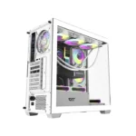 Aigo DarkFlash DS900W Gaming PC Case with 7 ARGB Fans Pre Installed, Tempered Glass Panels - White - الصورة 8