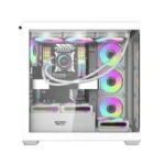 Aigo DarkFlash DS900W Gaming PC Case with 7 ARGB Fans Pre Installed, Tempered Glass Panels - White - الصورة 5