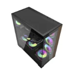Aigo DarkFlash DS900W Gaming PC Case with 7 ARGB Fans Pre Installed, Tempered Glass Panels - Black - الصورة 8