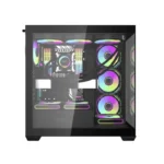 Aigo DarkFlash DS900W Gaming PC Case with 7 ARGB Fans Pre Installed, Tempered Glass Panels - Black - الصورة 4