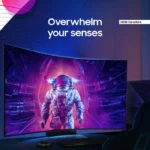 Samsung Odyssey Ark 2nd Gen. (G97NC) 55" 4K UHD (3840 x 2160), VA Panel, 1ms(GTG), 165Hz, 4 Input Multi View, Quantum Mini-LED, AMD FreeSync Premium Pro, HDMI 2.1, Adjustable HAS PIVOT Stand, 1000R Curved Gaming Monitor - الصورة 2