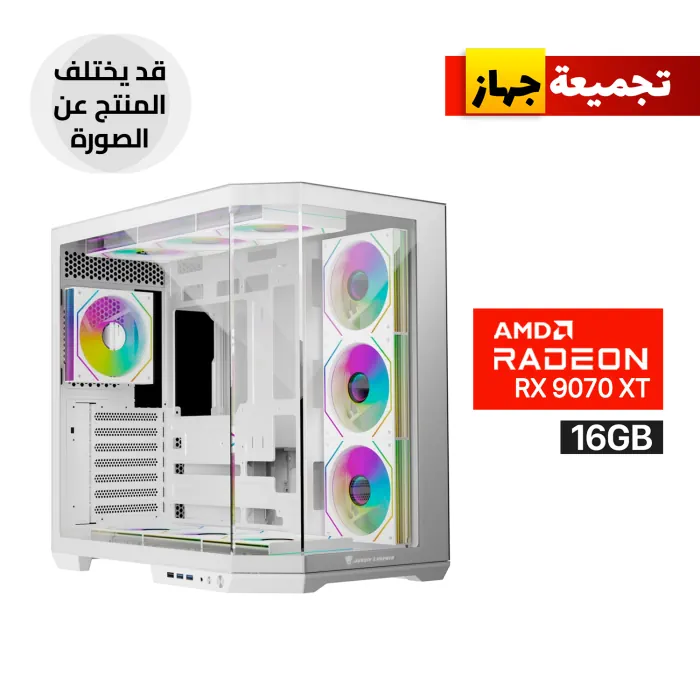 ns031122 Gaming PC Intel Core i7-14700F Processor, MSI B760 D5 WIFI Motherboard, 32GB DDR5 RAM (6000), 1TB NVMe SSD, AMD Series RX 9070 XT 16GB VGA, 850 WATT PSU, L360 Liquid Cooler, Jungle Leopard AS-01 Mid Tower Case 4x ARGB Fans, Windows 11 Pro (License) - الصورة 1