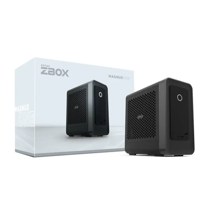 p250-fb491-c03zt_0005_layer_0 Zotac ZBOX Magnus One EU27507TC Mini Gaming PC – Intel Core Ultra 7 256, NVIDIA GeForce RTX 5070 Ti 16GB, No RAM, No SSD, No OS - الصورة 1