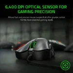 Razer DeathAdder Essential Gaming Mouse: 6400 DPI Optical Sensor, 5 Programmable Buttons, Mechanical Switches, Rubber Side Grips - Black - الصورة 2