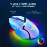 Razer Basilisk V3 Pro Wireless/BT/Wired Gaming Mouse Hyper Scroll Tilt Wheel, 30K DPI Optical Sensor, Gen-3 Optical Switches, 13-Zone Chroma RGB, 13 Programmable Controls - White - الصورة 2
