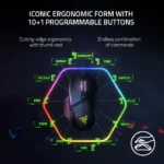 Razer Basilisk V3 Pro Wireless/BT/Wired Gaming Mouse Hyper Scroll Tilt Wheel, 30K DPI Optical Sensor, Gen-3 Optical Switches, 13-Zone Chroma RGB, 13 Programmable Controls - White - الصورة 3