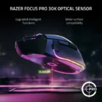 Razer Basilisk V3 Pro Wireless/BT/Wired Gaming Mouse Hyper Scroll Tilt Wheel, 30K DPI Optical Sensor, Gen-3 Optical Switches, 13-Zone Chroma RGB, 13 Programmable Controls - White - الصورة 5